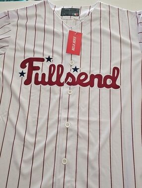 Fullsend White Red Pinstripe Phillies Baseball  Jersey Medium New